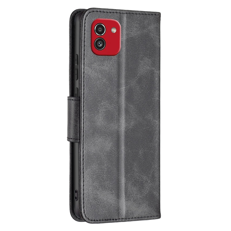 Lambskin Texture Pure Color Flip Leather Phone Case, For Samsung Galaxy A03 166mm