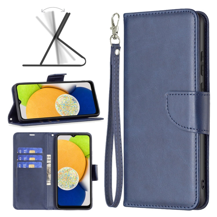 Lambskin Texture Pure Color Flip Leather Phone Case, For Samsung Galaxy A03 166mm