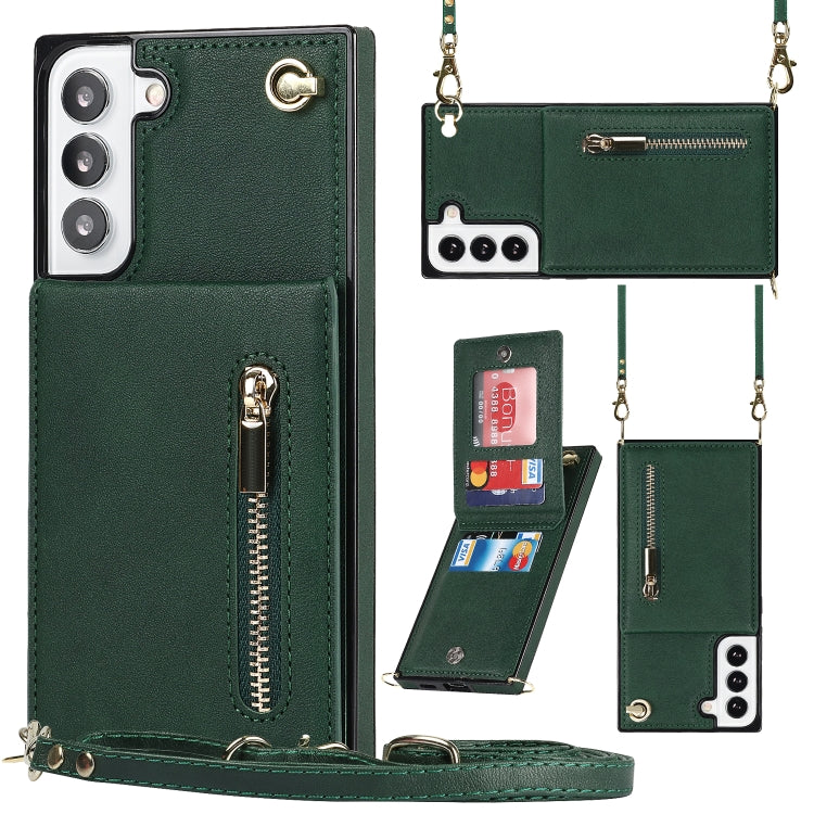 Cross-body Square Zipper Card Holder Bag Phone Case, For Samsung Galaxy S22+ 5G, For Samsung Galaxy S22 5G, For Samsung Galaxy S22 Ultra 5G, For Samsung Galaxy S21 FE 5G