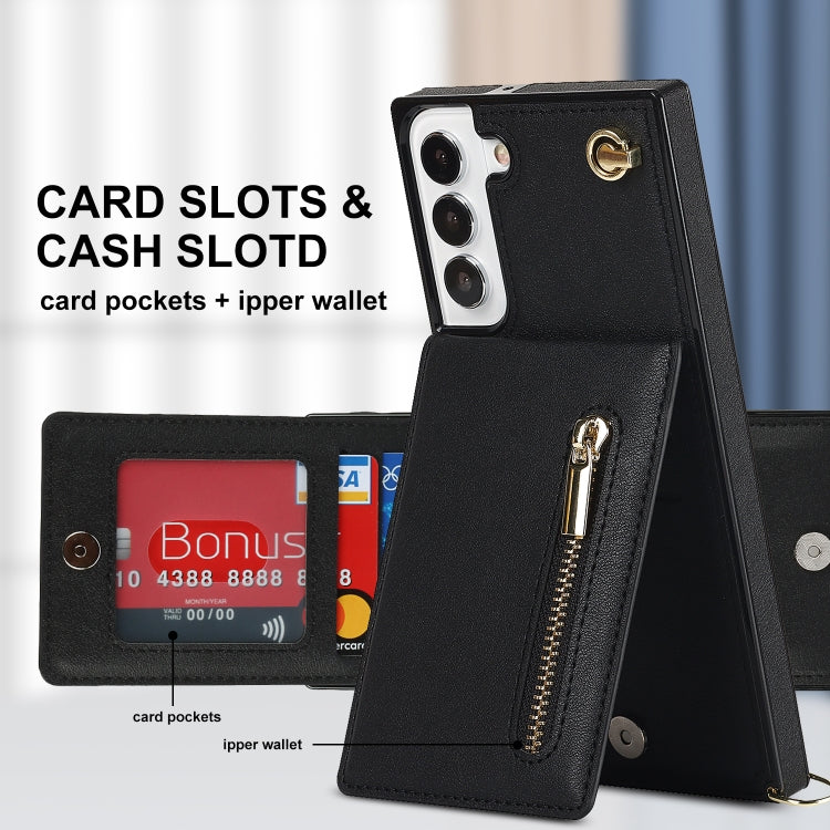 Cross-body Square Zipper Card Holder Bag Phone Case, For Samsung Galaxy S22+ 5G, For Samsung Galaxy S22 5G, For Samsung Galaxy S22 Ultra 5G, For Samsung Galaxy S21 FE 5G