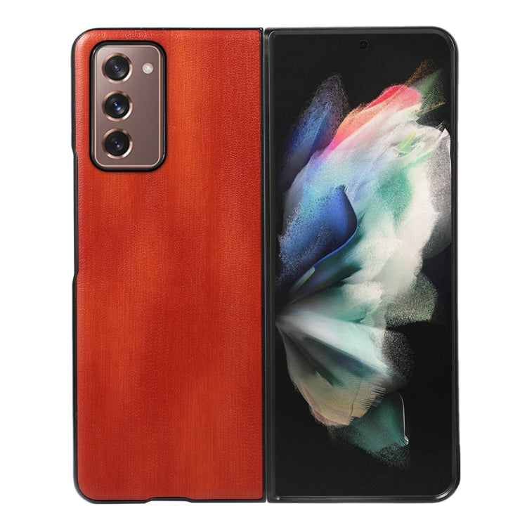 Yellow Cow Texture PU Phone Case, For Samsung Galaxy Z Flip 3 5G, For Samsung Galaxy Z Fold2 5G, For Samsung Galaxy Z Fold3 5G