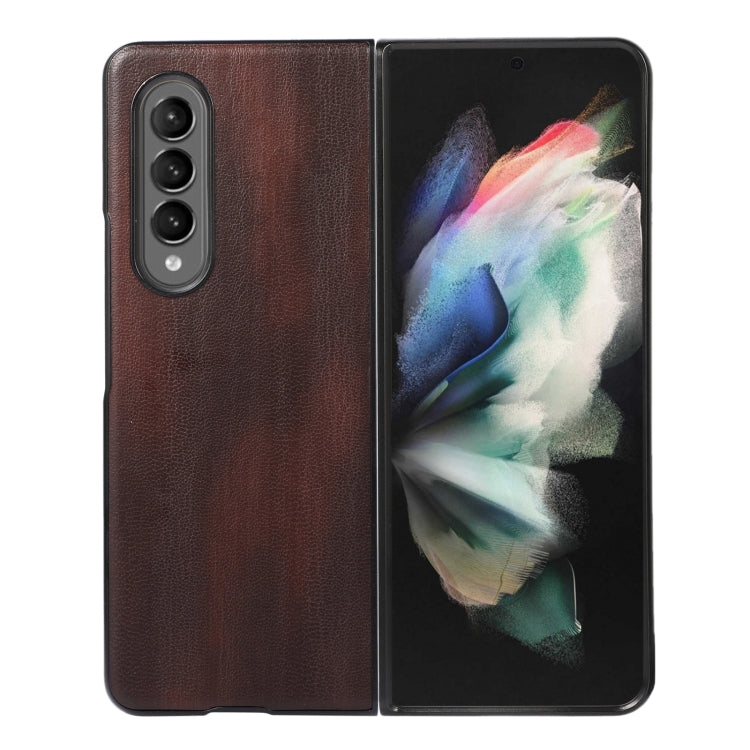 Yellow Cow Texture PU Phone Case, For Samsung Galaxy Z Flip 3 5G, For Samsung Galaxy Z Fold2 5G, For Samsung Galaxy Z Fold3 5G