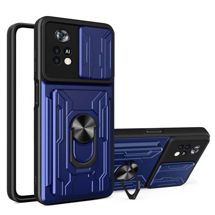 Sliding Camshield TPU+PC Phone Case with Card Slot, For Xiaomi Poco X4 Pro 5G