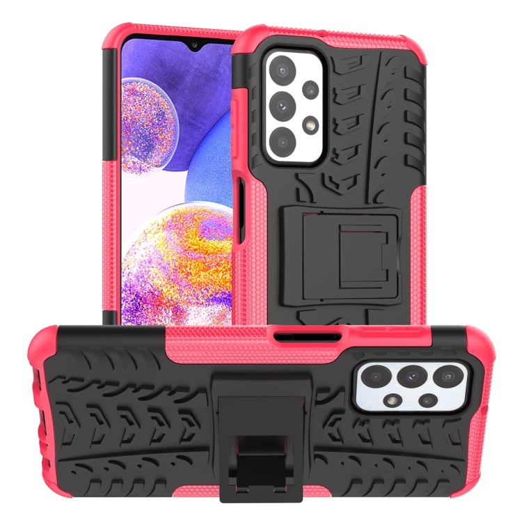 Tire Texture Shockproof TPU+PC Phone Case with Holder, For OnePlus Nord N20 5G, For Samsung Galaxy A73 5G, For Samsung Galaxy A23, For Xiaomi Redmi Note 11S 4G International Version, For Xiaomi Redmi Note 11 Pro 5G International Version