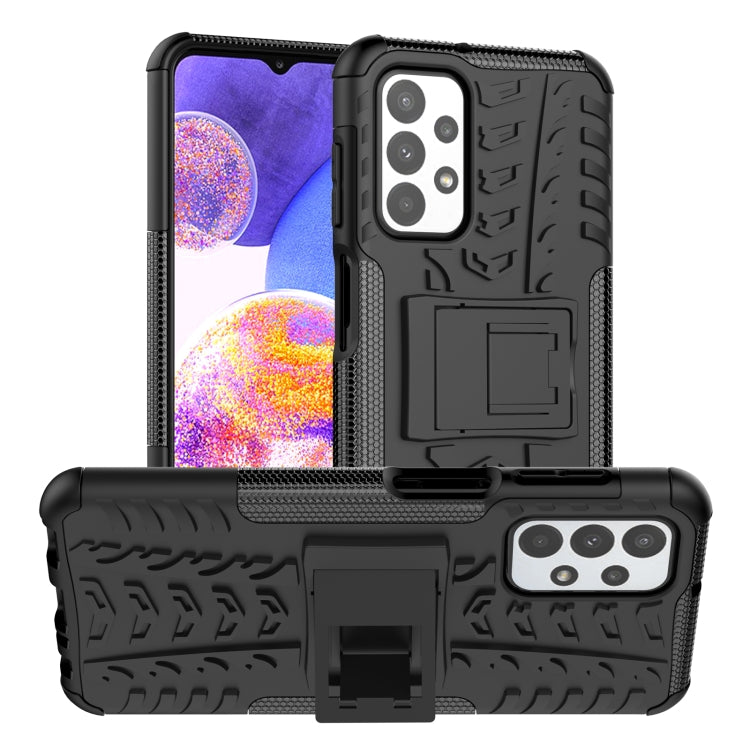 Tire Texture Shockproof TPU+PC Phone Case with Holder, For Samsung Galaxy A23, For Xiaomi Redmi Note 11S 4G International Version, For Xiaomi Redmi Note 11 Pro 5G International Version