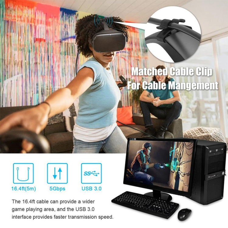 USB Male to USB 3.2 Gen1 Type-C Elbow VR Link Cable For Oculus Quest 1 / 2, 5m
