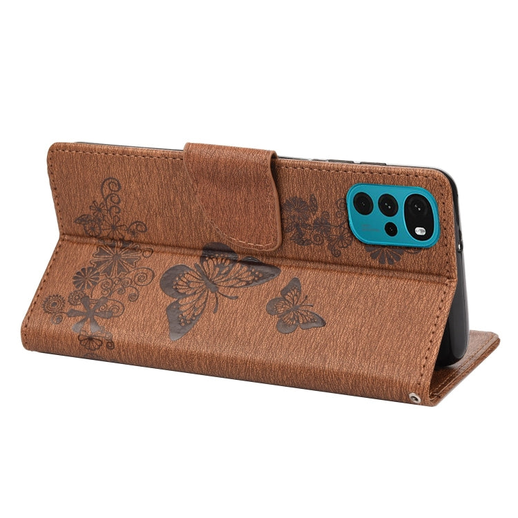Butterfly Embossed Horizontal Flip Leather Phone Case, For Motorola Moto G22, For Nokia G21