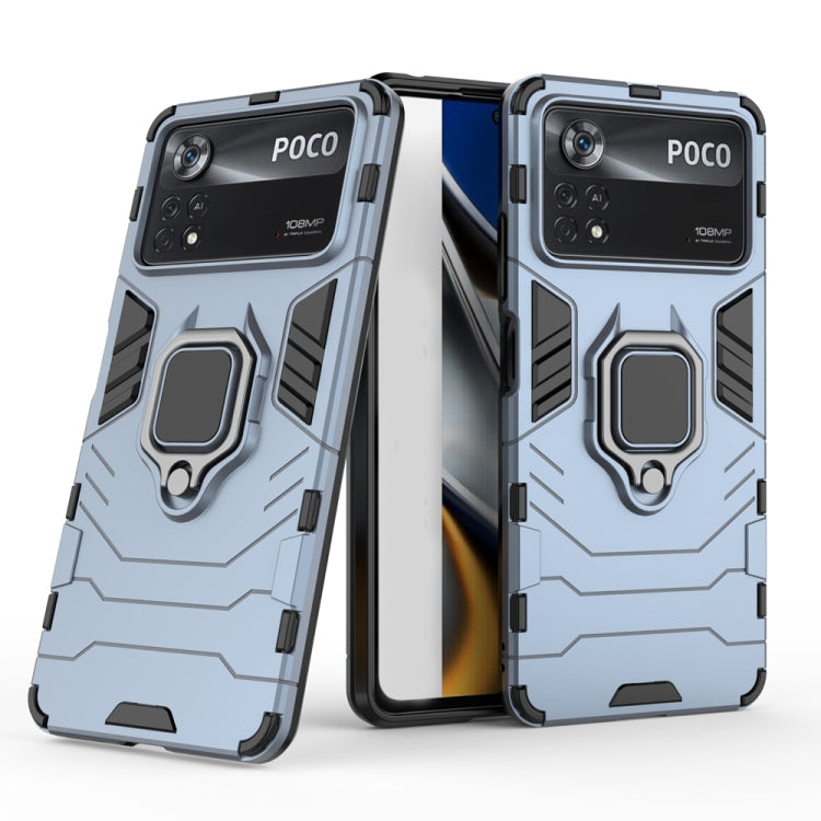 Shockproof PC + TPU Protective Phone Case with Magnetic Ring Holder, For Xiaomi Poco M4 Pro 4G, For Xiaomi Poco X4 Pro 5G