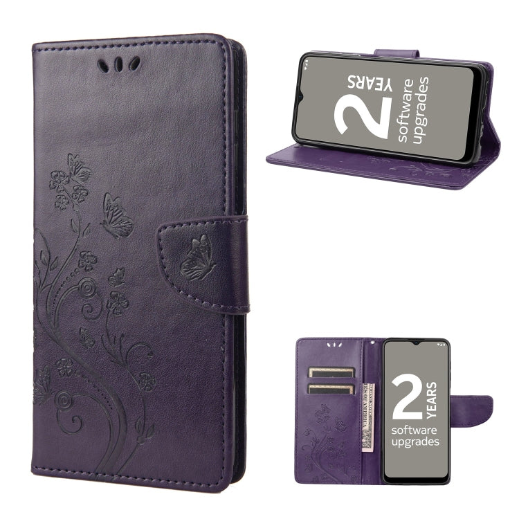 Butterfly Flower Pattern Leather Phone Case, For Motorola Moto G22, For Nokia G21