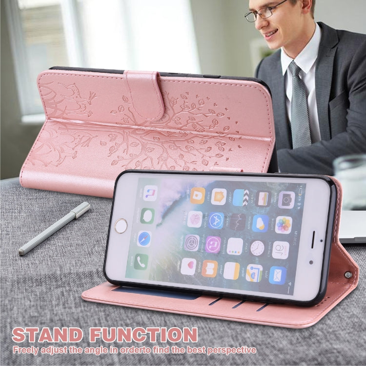 Tree & Deer Pattern Pressed Printing Horizontal Flip Leather Phone Case, For iPhone XS Max, For iPhone 7 / 8 / SE 2020 / SE 2022, For iPhone 11, For iPhone 11 Pro, For iPhone 11 Pro Max, For iPhone 12 / 12 Pro, For iPhone 12 Pro Max / 13 Pro Max       ...