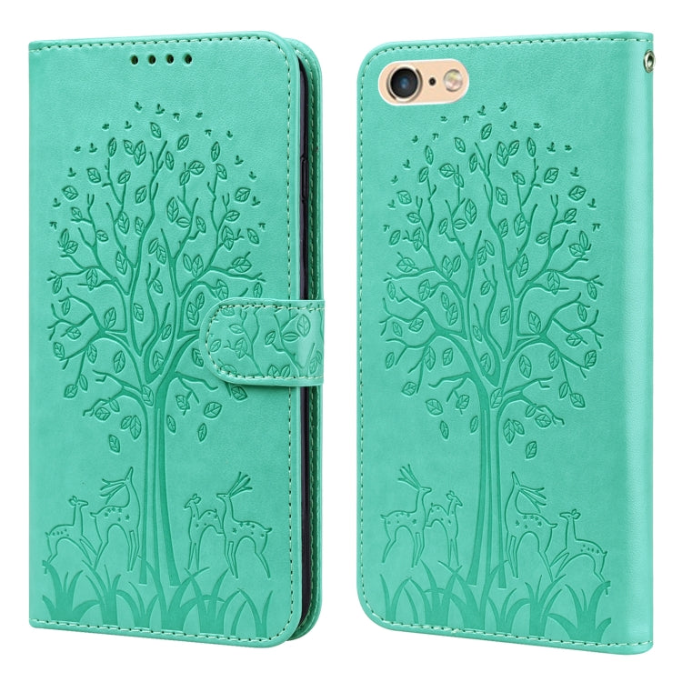 Tree & Deer Pattern Pressed Printing Horizontal Flip Leather Phone Case, For iPhone XS Max, For iPhone 7 / 8 / SE 2020 / SE 2022, For iPhone 11, For iPhone 11 Pro, For iPhone 11 Pro Max, For iPhone 12 / 12 Pro, For iPhone 12 Pro Max / 13 Pro Max       ...