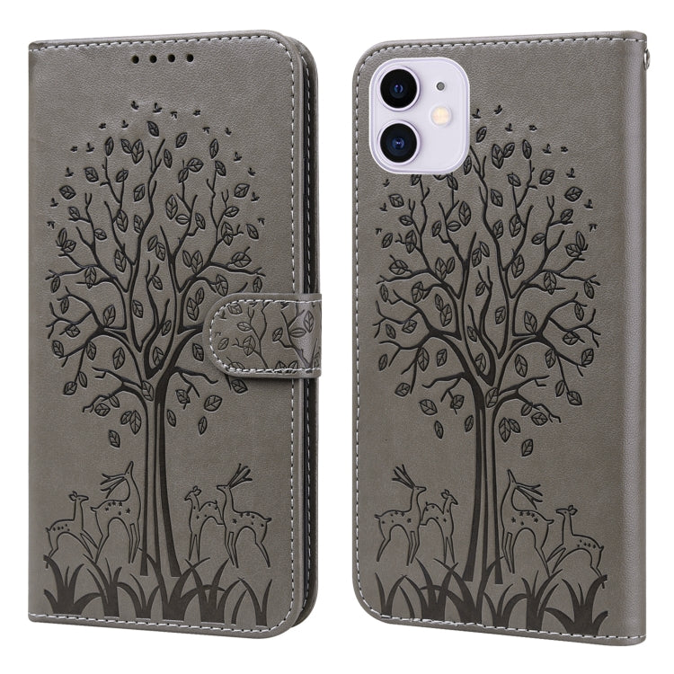 Tree & Deer Pattern Pressed Printing Horizontal Flip Leather Phone Case, For iPhone XS Max, For iPhone 7 / 8 / SE 2020 / SE 2022, For iPhone 11, For iPhone 11 Pro, For iPhone 11 Pro Max, For iPhone 12 / 12 Pro, For iPhone 12 Pro Max / 13 Pro Max       ...