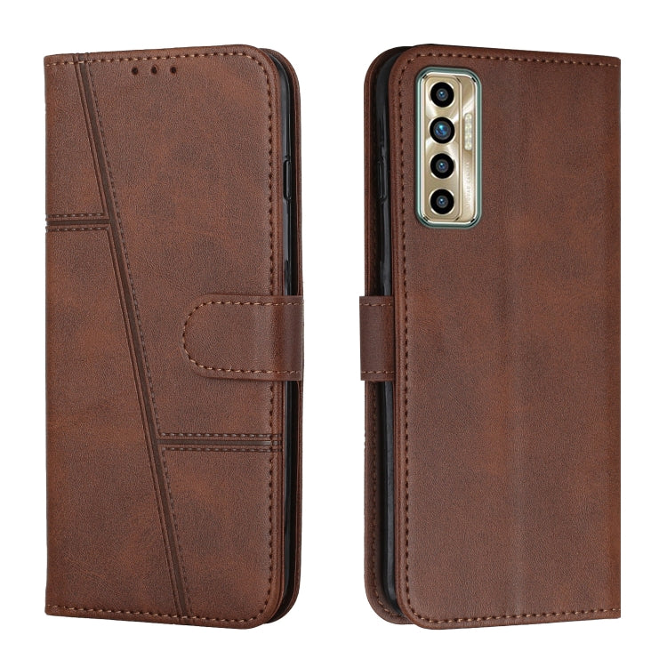 Stitching Calf Texture Buckle Leather Phone Case, For Tecno Camon 17P, For Tecno Camon 17 Pro, For Tecno Camon 18 / 18P, For Tecno Camon 18 Premier, For Tecno Pop 5 LTE, For Tecno Pova 2, For Tecno Pova Neo, For Tecno Spark 7 Pro