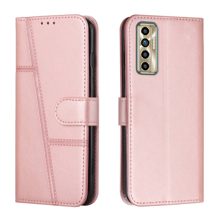 Stitching Calf Texture Buckle Leather Phone Case, For Tecno Camon 17P, For Tecno Camon 17 Pro, For Tecno Camon 18 / 18P, For Tecno Camon 18 Premier, For Tecno Pop 5 LTE, For Tecno Pova 2, For Tecno Pova Neo, For Tecno Spark 7 Pro