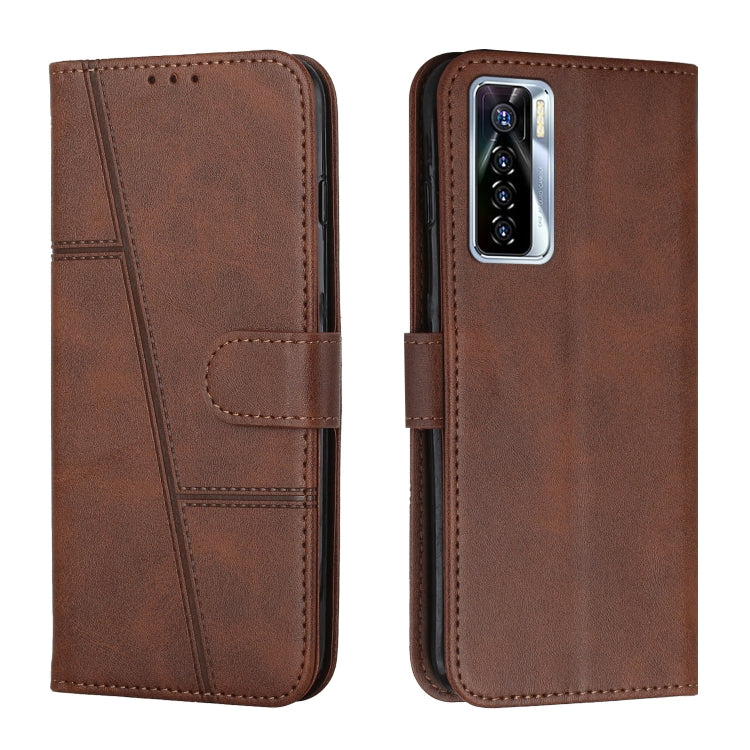 Stitching Calf Texture Buckle Leather Phone Case, For Tecno Camon 17P, For Tecno Camon 17 Pro, For Tecno Camon 18 / 18P, For Tecno Camon 18 Premier, For Tecno Pop 5 LTE, For Tecno Pova 2, For Tecno Pova Neo, For Tecno Spark 7 Pro
