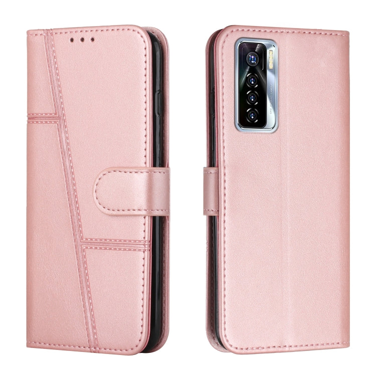 Stitching Calf Texture Buckle Leather Phone Case, For Tecno Camon 17P, For Tecno Camon 17 Pro, For Tecno Camon 18 / 18P, For Tecno Camon 18 Premier, For Tecno Pop 5 LTE, For Tecno Pova 2, For Tecno Pova Neo, For Tecno Spark 7 Pro