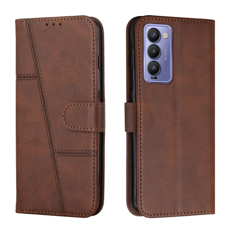 Stitching Calf Texture Buckle Leather Phone Case, For Tecno Camon 17P, For Tecno Camon 17 Pro, For Tecno Camon 18 / 18P, For Tecno Camon 18 Premier, For Tecno Pop 5 LTE, For Tecno Pova 2, For Tecno Pova Neo, For Tecno Spark 7 Pro