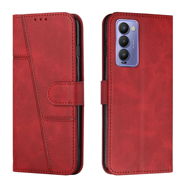 Stitching Calf Texture Buckle Leather Phone Case, For Tecno Camon 17P, For Tecno Camon 17 Pro, For Tecno Camon 18 / 18P, For Tecno Camon 18 Premier, For Tecno Pop 5 LTE, For Tecno Pova 2, For Tecno Pova Neo, For Tecno Spark 7 Pro