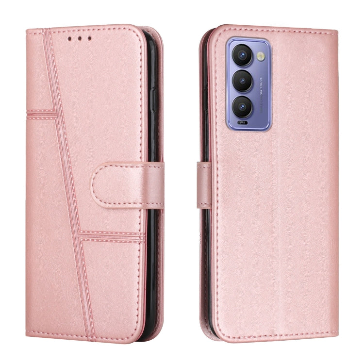 Stitching Calf Texture Buckle Leather Phone Case, For Tecno Camon 17P, For Tecno Camon 17 Pro, For Tecno Camon 18 / 18P, For Tecno Camon 18 Premier, For Tecno Pop 5 LTE, For Tecno Pova 2, For Tecno Pova Neo, For Tecno Spark 7 Pro