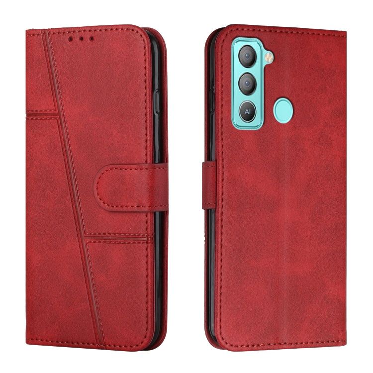 Stitching Calf Texture Buckle Leather Phone Case, For Tecno Camon 17P, For Tecno Camon 17 Pro, For Tecno Camon 18 / 18P, For Tecno Camon 18 Premier, For Tecno Pop 5 LTE, For Tecno Pova 2, For Tecno Pova Neo, For Tecno Spark 7 Pro