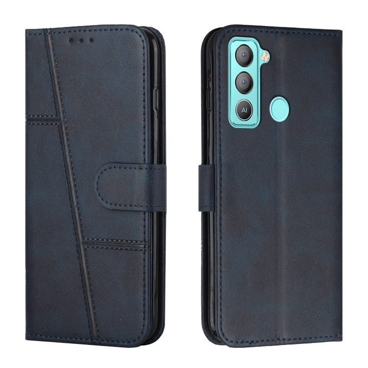 Stitching Calf Texture Buckle Leather Phone Case, For Tecno Camon 17P, For Tecno Camon 17 Pro, For Tecno Camon 18 / 18P, For Tecno Camon 18 Premier, For Tecno Pop 5 LTE, For Tecno Pova 2, For Tecno Pova Neo, For Tecno Spark 7 Pro