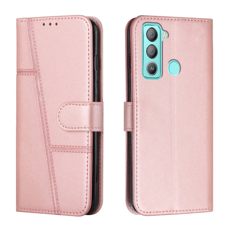 Stitching Calf Texture Buckle Leather Phone Case, For Tecno Camon 17P, For Tecno Camon 17 Pro, For Tecno Camon 18 / 18P, For Tecno Camon 18 Premier, For Tecno Pop 5 LTE, For Tecno Pova 2, For Tecno Pova Neo, For Tecno Spark 7 Pro
