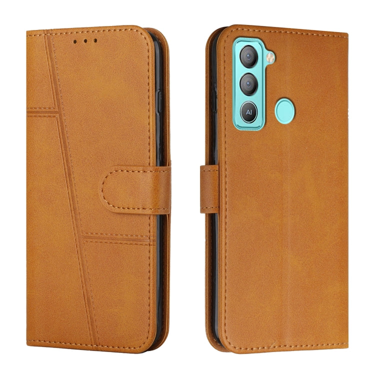 Stitching Calf Texture Buckle Leather Phone Case, For Tecno Camon 17P, For Tecno Camon 17 Pro, For Tecno Camon 18 / 18P, For Tecno Camon 18 Premier, For Tecno Pop 5 LTE, For Tecno Pova 2, For Tecno Pova Neo, For Tecno Spark 7 Pro