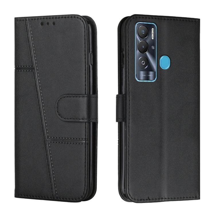 Stitching Calf Texture Buckle Leather Phone Case, For Tecno Camon 17P, For Tecno Camon 17 Pro, For Tecno Camon 18 / 18P, For Tecno Camon 18 Premier, For Tecno Pop 5 LTE, For Tecno Pova 2, For Tecno Pova Neo, For Tecno Spark 7 Pro