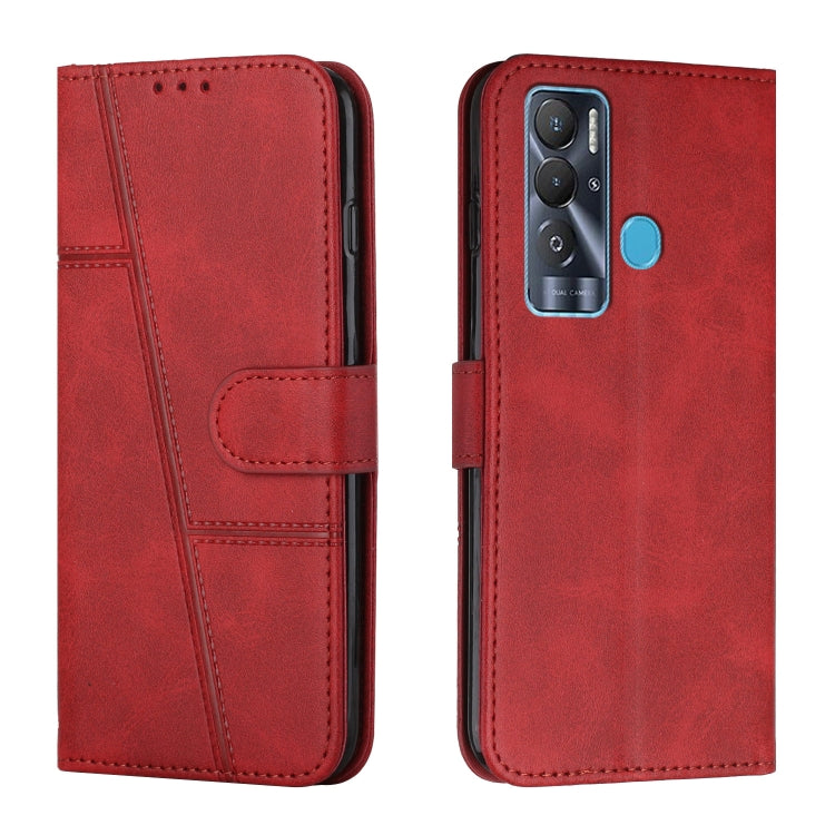 Stitching Calf Texture Buckle Leather Phone Case, For Tecno Camon 17P, For Tecno Camon 17 Pro, For Tecno Camon 18 / 18P, For Tecno Camon 18 Premier, For Tecno Pop 5 LTE, For Tecno Pova 2, For Tecno Pova Neo, For Tecno Spark 7 Pro
