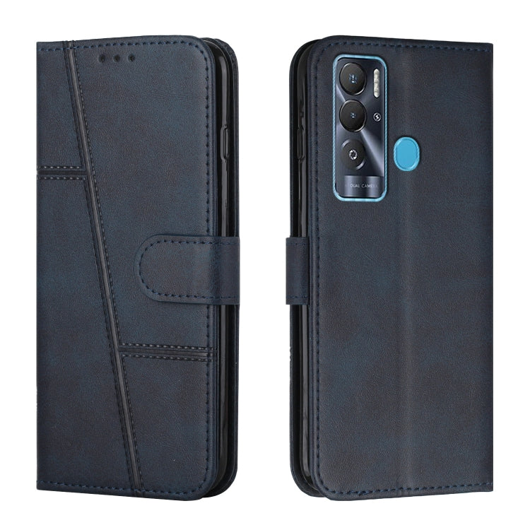 Stitching Calf Texture Buckle Leather Phone Case, For Tecno Camon 17P, For Tecno Camon 17 Pro, For Tecno Camon 18 / 18P, For Tecno Camon 18 Premier, For Tecno Pop 5 LTE, For Tecno Pova 2, For Tecno Pova Neo, For Tecno Spark 7 Pro