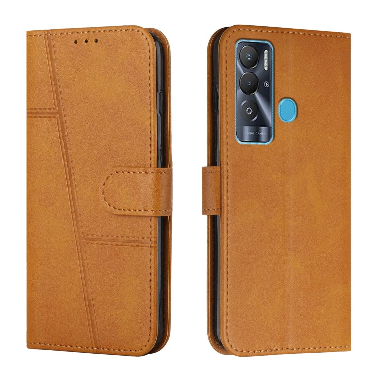 Stitching Calf Texture Buckle Leather Phone Case, For Tecno Camon 17P, For Tecno Camon 17 Pro, For Tecno Camon 18 / 18P, For Tecno Camon 18 Premier, For Tecno Pop 5 LTE, For Tecno Pova 2, For Tecno Pova Neo, For Tecno Spark 7 Pro