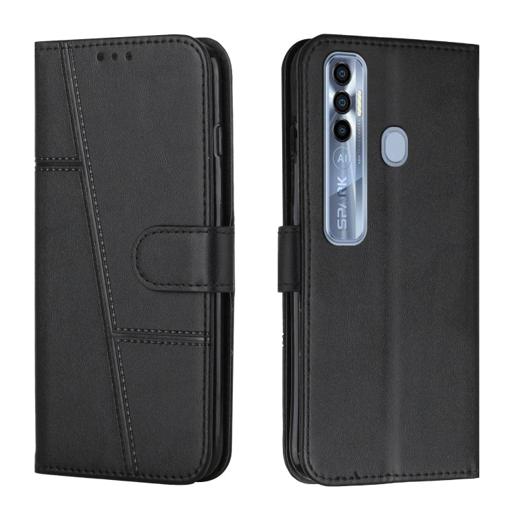 Stitching Calf Texture Buckle Leather Phone Case, For Tecno Camon 17P, For Tecno Camon 17 Pro, For Tecno Camon 18 / 18P, For Tecno Camon 18 Premier, For Tecno Pop 5 LTE, For Tecno Pova 2, For Tecno Pova Neo, For Tecno Spark 7 Pro