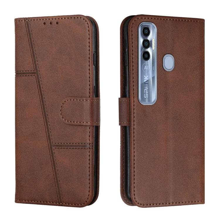 Stitching Calf Texture Buckle Leather Phone Case, For Tecno Camon 17P, For Tecno Camon 17 Pro, For Tecno Camon 18 / 18P, For Tecno Camon 18 Premier, For Tecno Pop 5 LTE, For Tecno Pova 2, For Tecno Pova Neo, For Tecno Spark 7 Pro