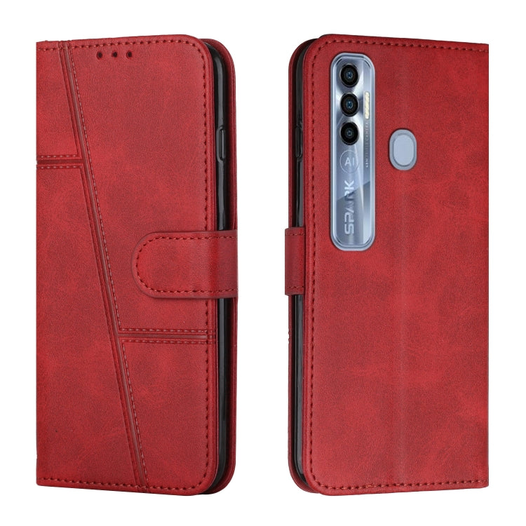 Stitching Calf Texture Buckle Leather Phone Case, For Tecno Camon 17P, For Tecno Camon 17 Pro, For Tecno Camon 18 / 18P, For Tecno Camon 18 Premier, For Tecno Pop 5 LTE, For Tecno Pova 2, For Tecno Pova Neo, For Tecno Spark 7 Pro