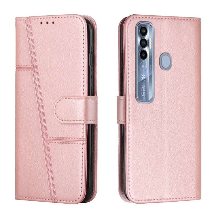 Stitching Calf Texture Buckle Leather Phone Case, For Tecno Camon 17P, For Tecno Camon 17 Pro, For Tecno Camon 18 / 18P, For Tecno Camon 18 Premier, For Tecno Pop 5 LTE, For Tecno Pova 2, For Tecno Pova Neo, For Tecno Spark 7 Pro