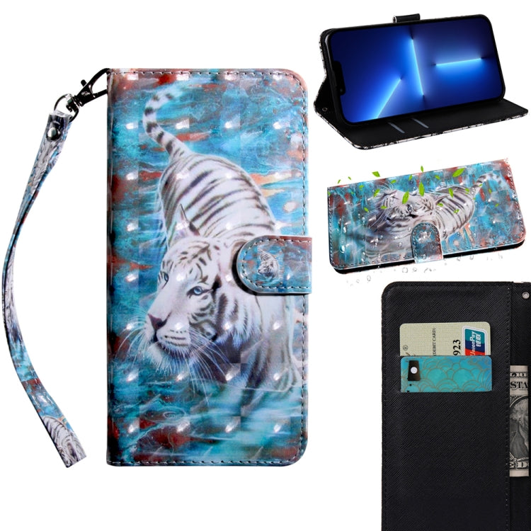 3D Painting Pattern Coloured Drawing Leather Phone Case, For iPhone 13 Pro Max, For iPhone 13 Pro, For iPhone 13, For iPhone 13 mini