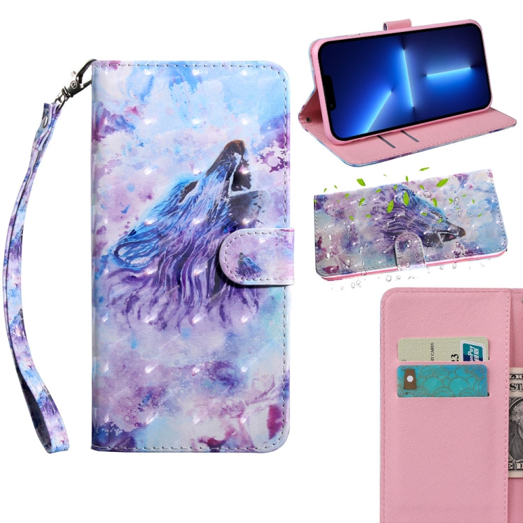 3D Painting Pattern Coloured Drawing Leather Phone Case, For iPhone 13 Pro Max, For iPhone 13 Pro, For iPhone 13, For iPhone 13 mini