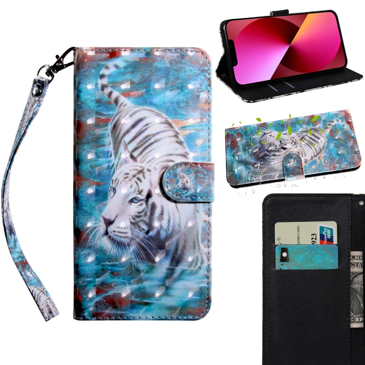 3D Painting Pattern Coloured Drawing Leather Phone Case, For iPhone 13 Pro Max, For iPhone 13 Pro, For iPhone 13, For iPhone 13 mini