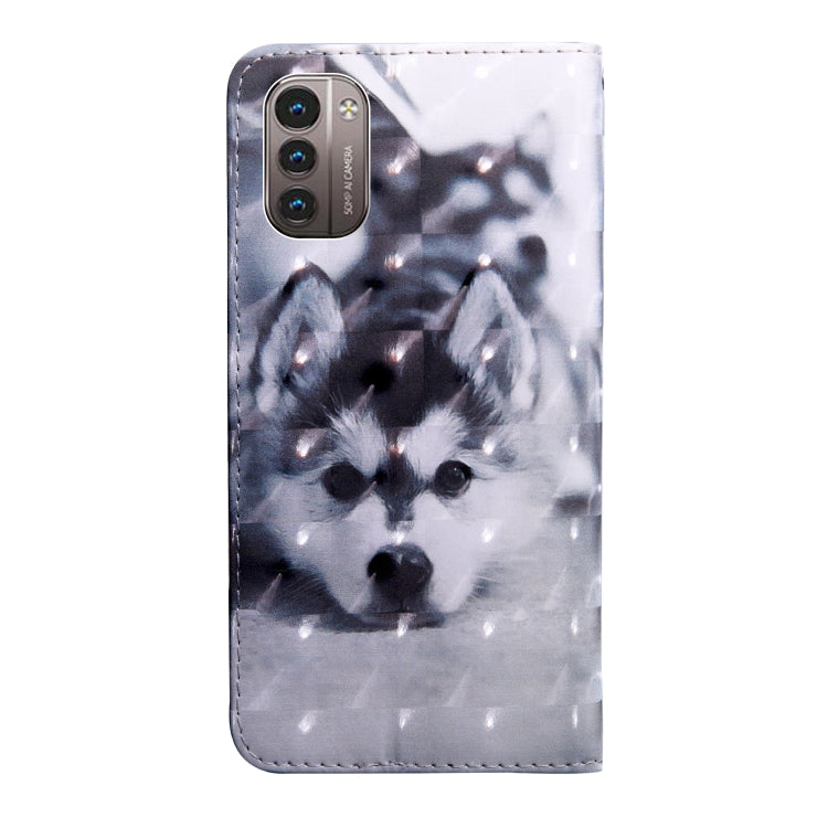 3D Painting Pattern Coloured Drawing Leather Phone Case, For Nokia G21 / G11