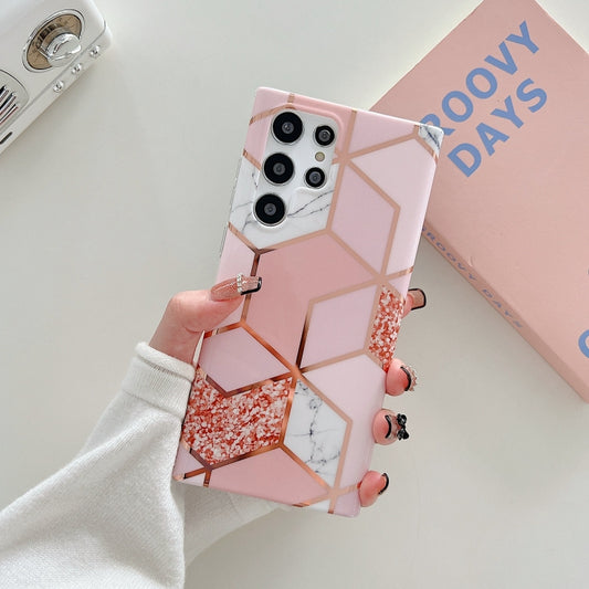 Electroplated Splicing Marble TPU Phone Case, For Samsung Galaxy S22 5G, For Samsung Galaxy S22+ 5G, For Samsung Galaxy S22 Ultra 5G