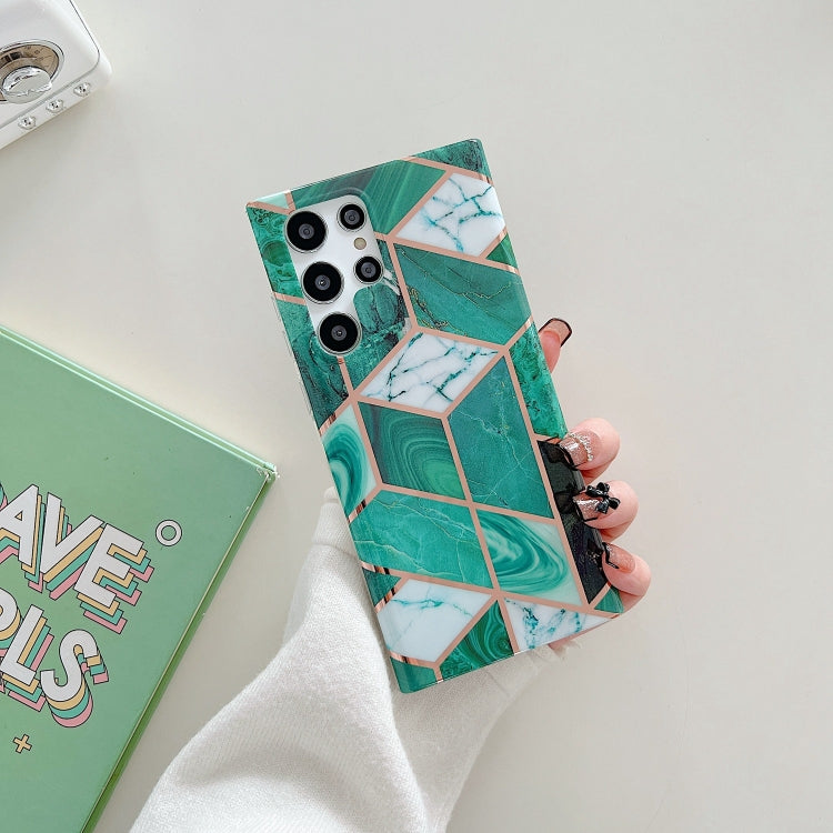 Electroplated Splicing Marble TPU Phone Case, For Samsung Galaxy S22 5G, For Samsung Galaxy S22+ 5G, For Samsung Galaxy S22 Ultra 5G