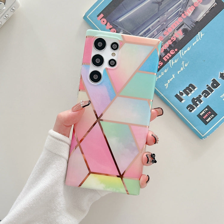 Electroplated Splicing Marble TPU Phone Case, For Samsung Galaxy S22 5G, For Samsung Galaxy S22+ 5G, For Samsung Galaxy S22 Ultra 5G