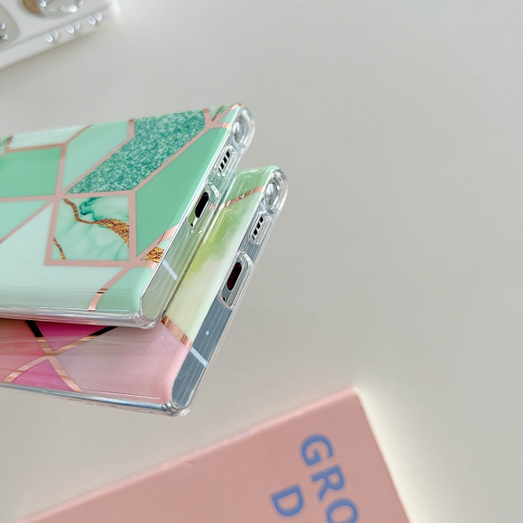 Electroplated Splicing Marble TPU Phone Case, For Samsung Galaxy S22 5G, For Samsung Galaxy S22+ 5G, For Samsung Galaxy S22 Ultra 5G