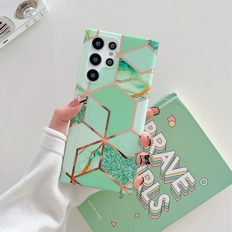 Electroplated Splicing Marble TPU Phone Case, For Samsung Galaxy S22 5G, For Samsung Galaxy S22+ 5G, For Samsung Galaxy S22 Ultra 5G