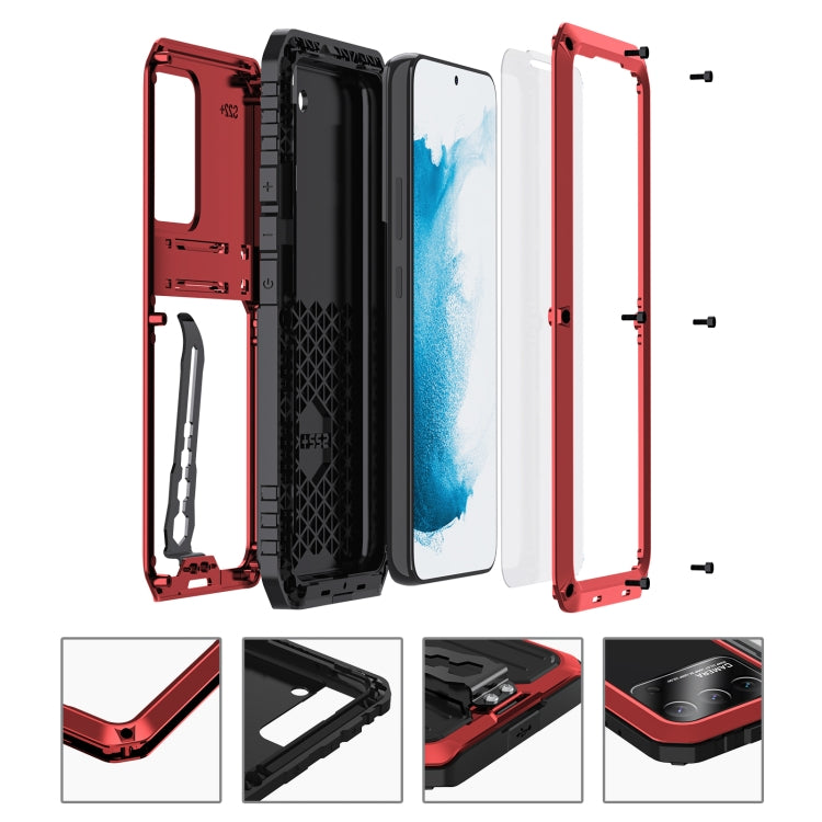 Triple-proof Armor Phone Case with Holder, For Samsung Galaxy S22+ 5G, For Samsung Galaxy S22 5G