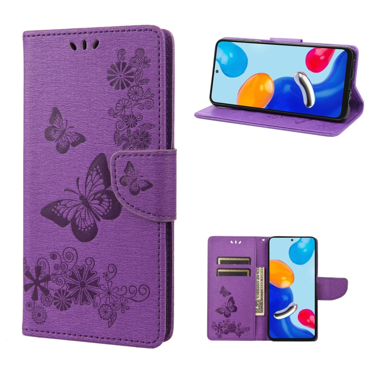 Butterfly Embossed Horizontal Flip Leather Phone Case, For Xiaomi Redmi Note 11 4G / Note 11S, For Xiaomi Poco X4 Pro 5G
