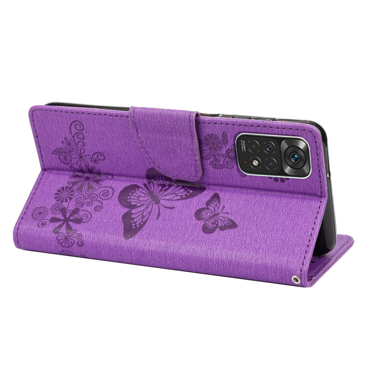 Butterfly Embossed Horizontal Flip Leather Phone Case, For Xiaomi Redmi Note 11 4G / Note 11S, For Xiaomi Poco X4 Pro 5G