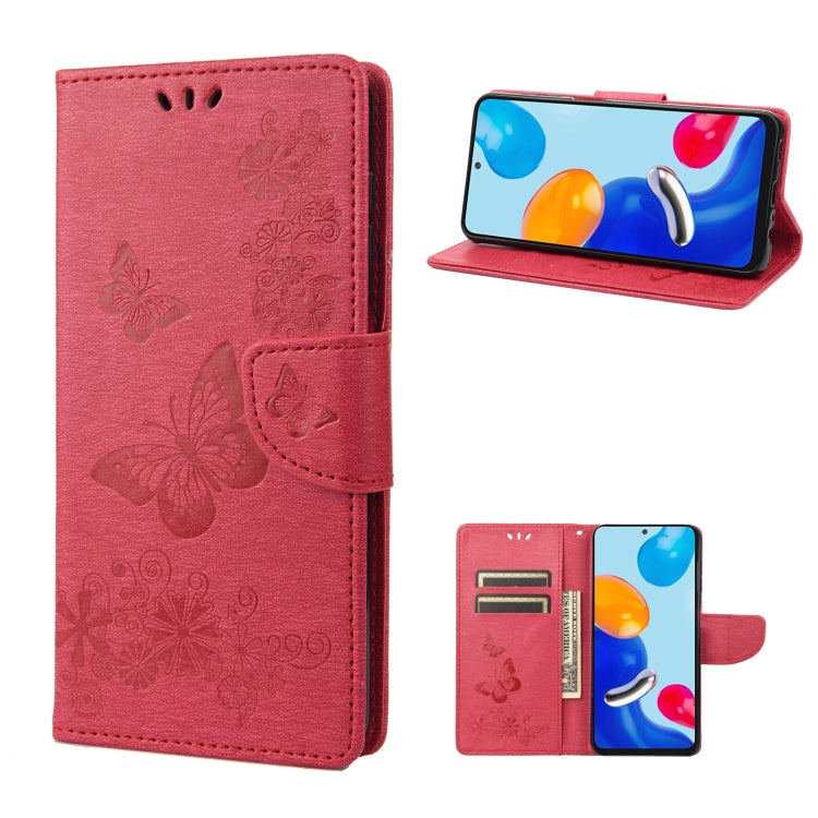 Butterfly Embossed Horizontal Flip Leather Phone Case, For Xiaomi Redmi Note 11 4G / Note 11S, For Xiaomi Poco X4 Pro 5G
