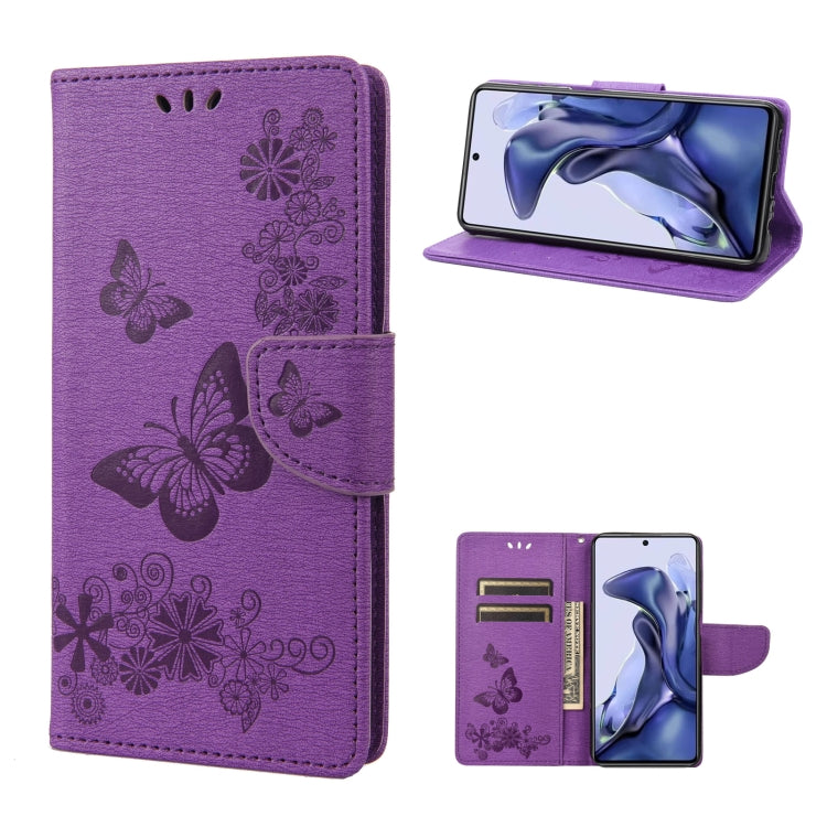Butterfly Embossed Horizontal Flip Leather Phone Case, For Xiaomi Redmi Note 11 4G / Note 11S, For Xiaomi Poco X4 Pro 5G