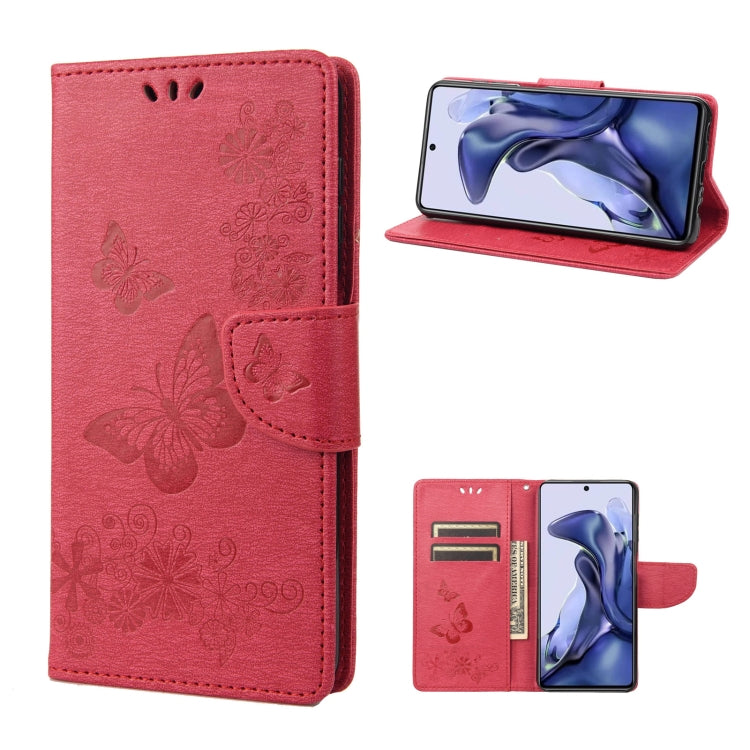 Butterfly Embossed Horizontal Flip Leather Phone Case, For Xiaomi Redmi Note 11 4G / Note 11S, For Xiaomi Poco X4 Pro 5G